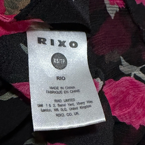 Rixo Rio Ruffle Maxi Dress in Vintage Rose Black - Size XS - Picture 9 of 10